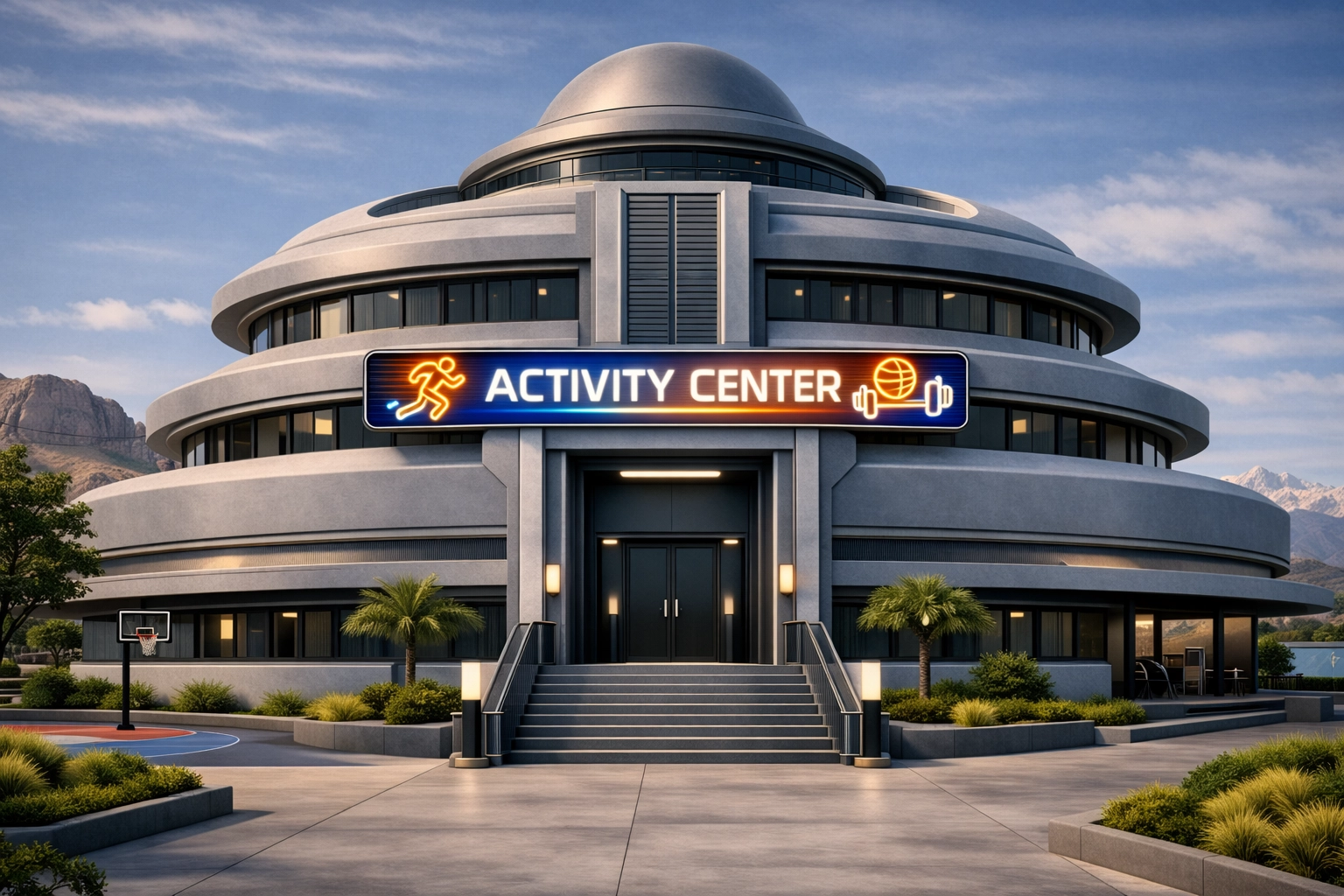 Exterior of the Activity Center (Mall of Motion)
